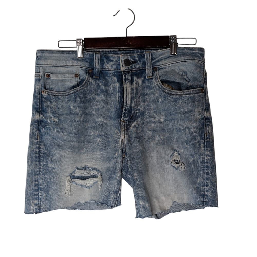 American Eagle Distressed Men's Denim Shorts size 33 x 32 stretch 78% cotton